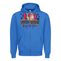 True Royal 100 paw some days of school Zipper Hoodie - MaliasSmallBusiness