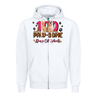 White 100 paw some days of school Zipper Hoodie - MaliasSmallBusiness