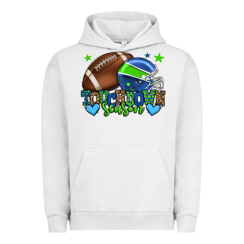 Touchdown Season American Football Green And Blue Urban Hoodie by HowdyJamesFarm | Teevron