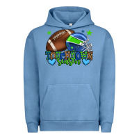 Pigment Pebble Blue Touchdown season American football green and blue Urban Hoodie - HowdyJamesFarm