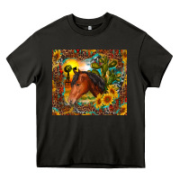 Asphalt western horse and sunflower Heavy Core Tee - RanaPortraitStore