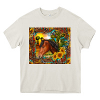 Cream western horse and sunflower Heavy Core Tee - RanaPortraitStore