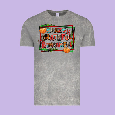 Crazy Grateful And Thankful Vintage Tee Designed By Adodesignshop