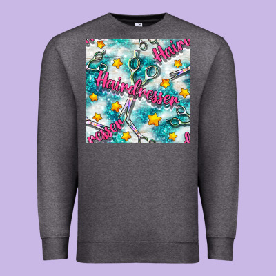 Hairdresser Scissor And Stars With Glitter Seamless Pattern Bbs Premium Sweatshirt Designed By Bundleandbundleshop
