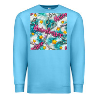 Ocean Blue Hairdresser Scissor And Stars With Glitter Seamless Pattern Bbs Premium Sweatshirt - BundleAndBundleShop