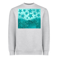 Heather Grey turquoise glitter star Heavyweight Sweatshirt - JahusDesignShop