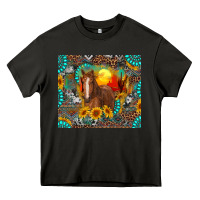 Asphalt western horse and desert tumbler Heavy Core Tee - RanaPortraitStore