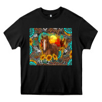 Black western horse and desert tumbler Heavy Core Tee - RanaPortraitStore
