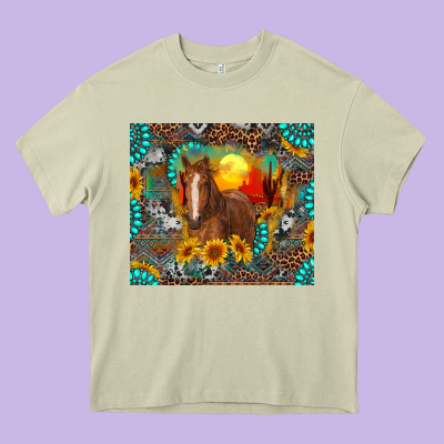 Heavy Core Tee western horse and desert tumbler