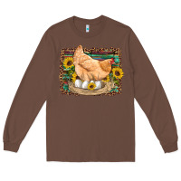 Chestnut western farm chicken coop animals eggs sunflowers leopard serape woode Long Sleeve Tee - Artiststas