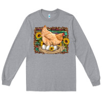 Heather Grey western farm chicken coop animals eggs sunflowers leopard serape woode Long Sleeve Tee - Artiststas