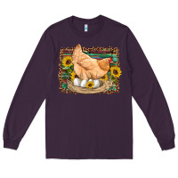 Western Farm Chicken Coop Animals Eggs Sunflowers Leopard Serape Woode Long Sleeve Tee | Teevron