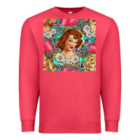 Cardinal Hairdresser Western Girl And Hair Curler Seamless Pattern Bbs Premium Sweatshirt - BundleAndBundleShop
