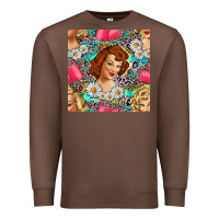 Chestnut Hairdresser Western Girl And Hair Curler Seamless Pattern Bbs Premium Sweatshirt - BundleAndBundleShop