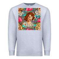 Heather Grey Hairdresser Western Girl And Hair Curler Seamless Pattern Bbs Premium Sweatshirt - BundleAndBundleShop