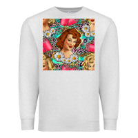 Oatmeal Heather Hairdresser Western Girl And Hair Curler Seamless Pattern Bbs Premium Sweatshirt - BundleAndBundleShop