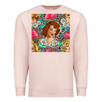 Pale Pink Hairdresser Western Girl And Hair Curler Seamless Pattern Bbs Premium Sweatshirt - BundleAndBundleShop