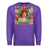 Purple Hairdresser Western Girl And Hair Curler Seamless Pattern Bbs Premium Sweatshirt - BundleAndBundleShop