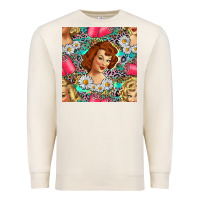 Sandshell Hairdresser Western Girl And Hair Curler Seamless Pattern Bbs Premium Sweatshirt - BundleAndBundleShop