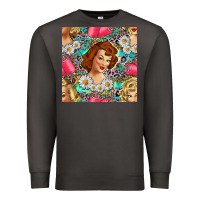 Smoke Hairdresser Western Girl And Hair Curler Seamless Pattern Bbs Premium Sweatshirt - BundleAndBundleShop