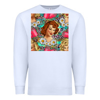White Hairdresser Western Girl And Hair Curler Seamless Pattern Bbs Premium Sweatshirt - BundleAndBundleShop