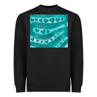 Black turquoise glitter heart Heavyweight Sweatshirt - JahusDesignShop