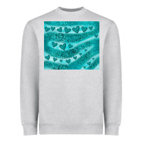 Heather Grey turquoise glitter heart Heavyweight Sweatshirt - JahusDesignShop
