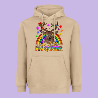 Lgbtq+ Oh Deer I'm Queer Heavyweight Hoodie Designed By Bundleandbundleshop