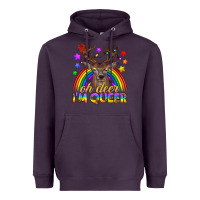 Plum LGBTQ+ Oh Deer I'm Queer Heavyweight Hoodie - BundleAndBundleShop