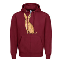 Burgundy chihuahua Zipper Hoodie - MaliasSmallBusiness
