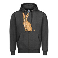 Charcoal Heather chihuahua Zipper Hoodie - MaliasSmallBusiness