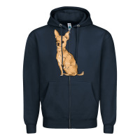 Navy chihuahua Zipper Hoodie - MaliasSmallBusiness
