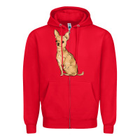 Red chihuahua Zipper Hoodie - MaliasSmallBusiness