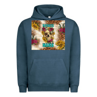 Pigment Midnight Navy badass mama with flowers Urban Hoodie - TumblerDesignByShophia