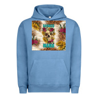 Pigment Pebble Blue badass mama with flowers Urban Hoodie - TumblerDesignByShophia