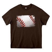 Chocolate Brown baseball brushstroke Heavy Core Tee - RanaPortraitStore