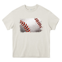 Cream baseball brushstroke Heavy Core Tee - RanaPortraitStore