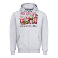 Heather Grey fueled by jesus and coffee Zipper Hoodie - MaliasSmallBusiness