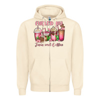 Sandshell fueled by jesus and coffee Zipper Hoodie - MaliasSmallBusiness