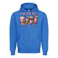 True Royal fueled by jesus and coffee Zipper Hoodie - MaliasSmallBusiness