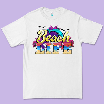 Beach Life Premium Tee Designed By Barkaloodesign