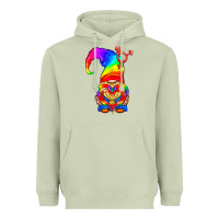 Matcha LGBTQ+ Pride Gnome With Heart Balloon Heavyweight Hoodie - BundleAndBundleShop