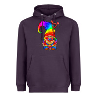 Plum LGBTQ+ Pride Gnome With Heart Balloon Heavyweight Hoodie - BundleAndBundleShop