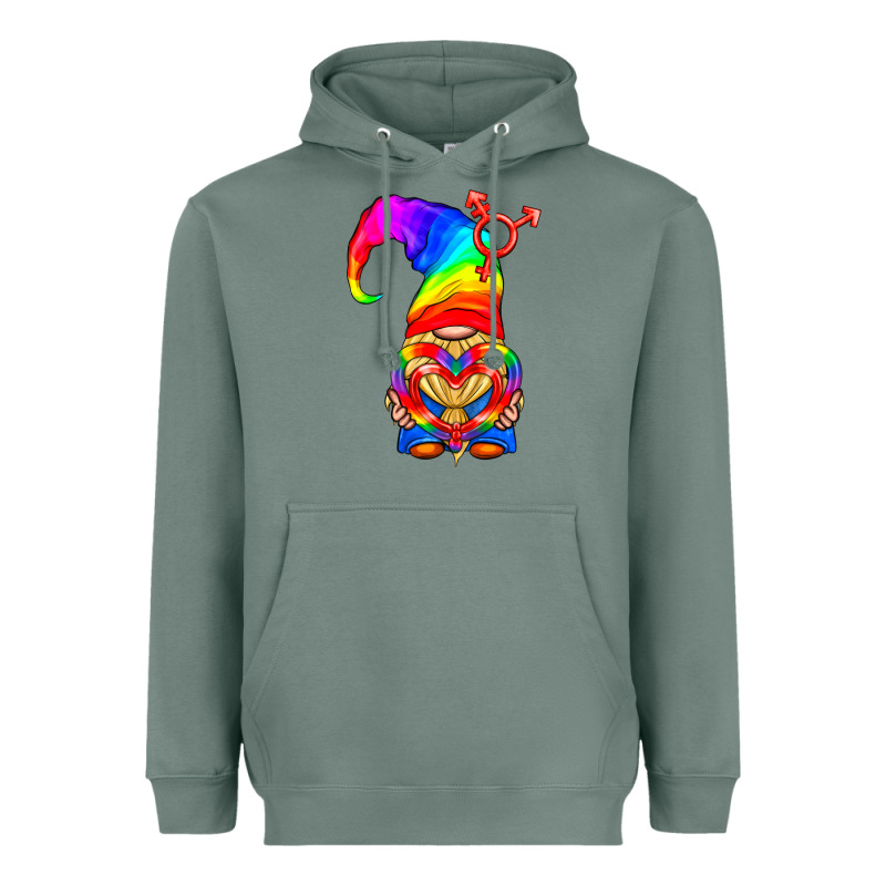 Lgbtq+ Pride Gnome With Heart Balloon Heavyweight Hoodie by BundleAndBundleShop | Teevron