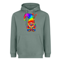 Sage LGBTQ+ Pride Gnome With Heart Balloon Heavyweight Hoodie - BundleAndBundleShop