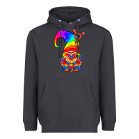 Smoke LGBTQ+ Pride Gnome With Heart Balloon Heavyweight Hoodie - BundleAndBundleShop