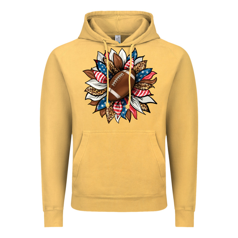American Football Sunflower Vintage Hoodie by HRA Design Shop | Teevron
