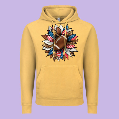 American Football Sunflower Vintage Hoodie Designed By Hra Design Shop