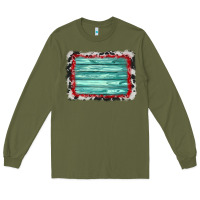 Army Green cowhide bandana wood background Long Sleeve Tee - AdoDesignShop
