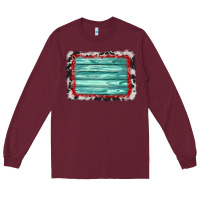 Burgundy cowhide bandana wood background Long Sleeve Tee - AdoDesignShop